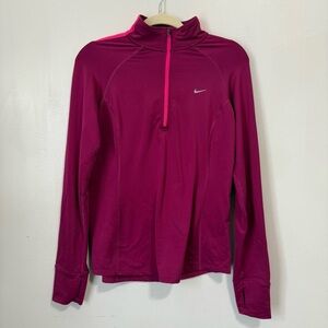 Nike Dri Fit Pink Half Zip Pullover Long Sleeve Size Medium